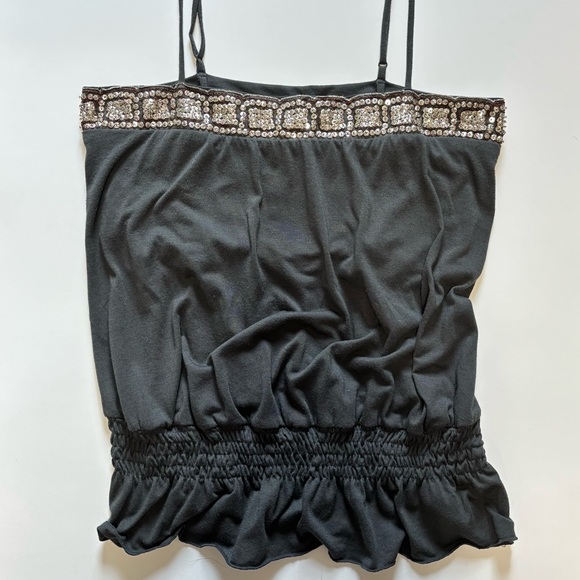 y2k boho xhilaration tank top with sequins, large - Picture 2 of 12